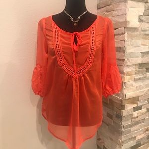 Gibson Designer Brand sheer blouse size small